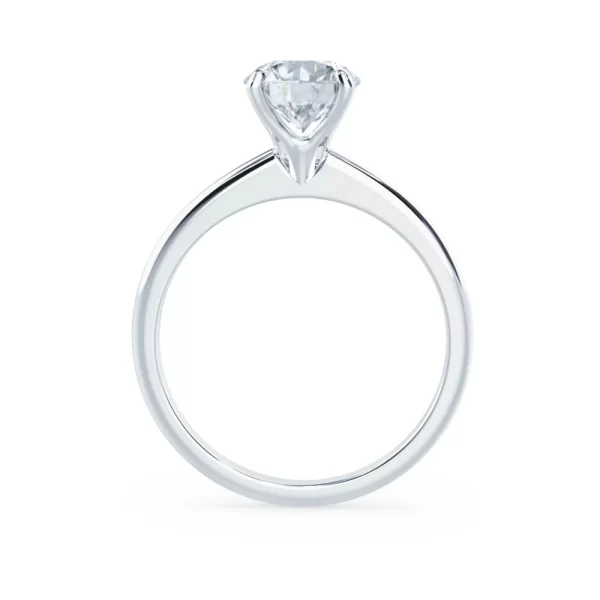 GRACE Round Lab Diamond 18K White Gold Solitaire Ring - Image 4