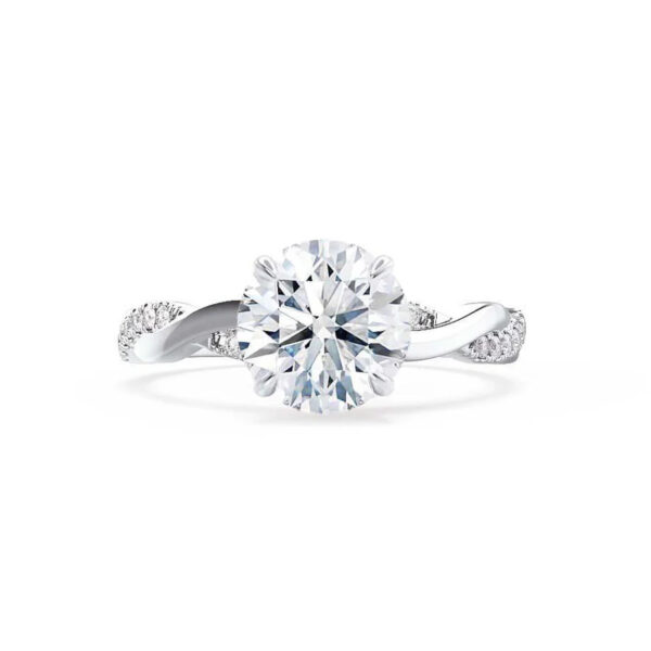 EDEN Lab Diamond 18k White Gold Vine Solitaire - Image 2