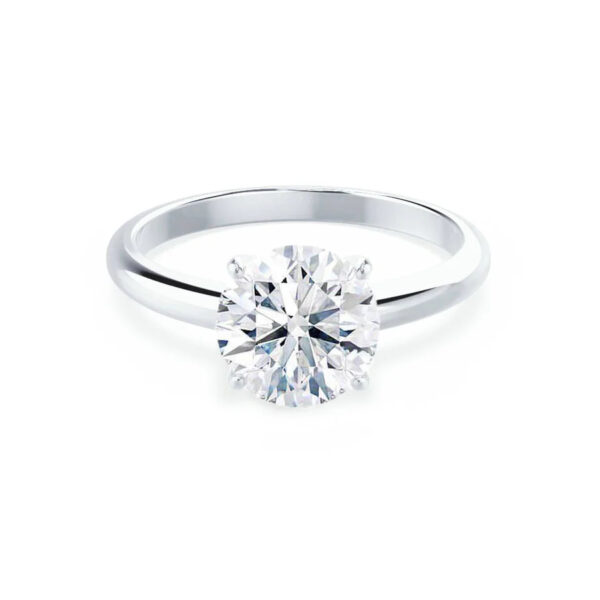 GRACE Round Lab Diamond 18K White Gold Solitaire Ring