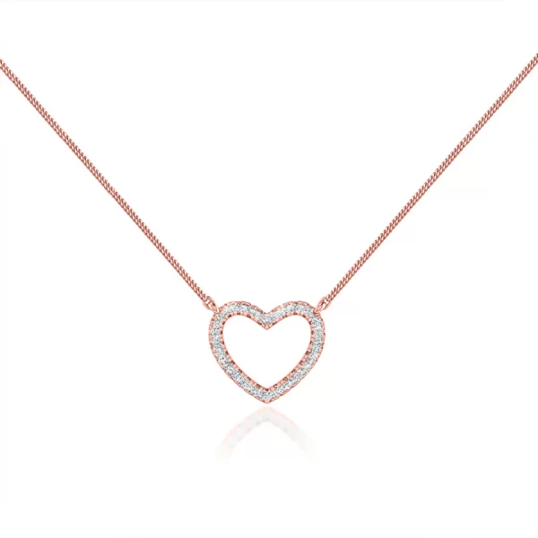 ARMELLE Heart Lab Diamond Necklace 14K/18k Rose Gold