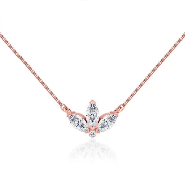 LENA Marquise Petal Lab Diamond Necklace 14k/18k Rose Gold