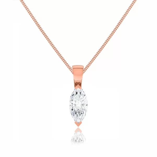 TALULLA Marquise Lab Diamond 2 Claw Pendant 14k/18k Rose Gold