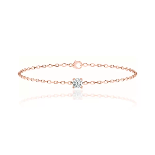 JADA Lab Diamond Emerald Solitaire Bracelet 14k/18k Rose Gold