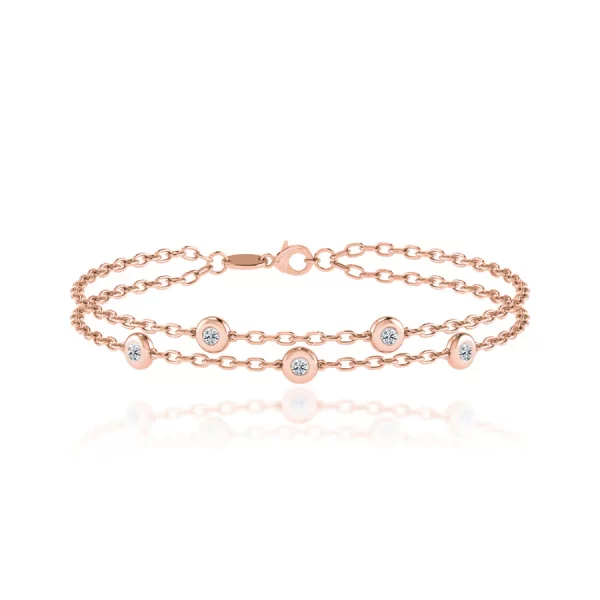 LYRA Lab Diamond Bezel Edge Bracelet 14k/18k Rose Gold