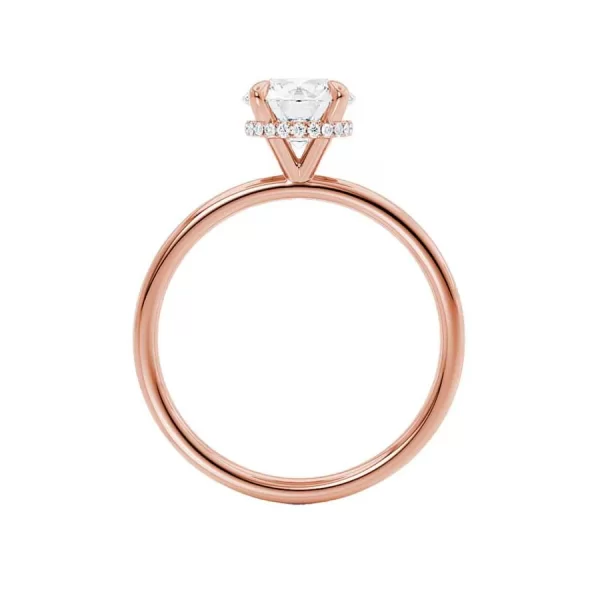 PARIS Round Lab Diamond 18k Rose Gold Hidden Halo - Image 2