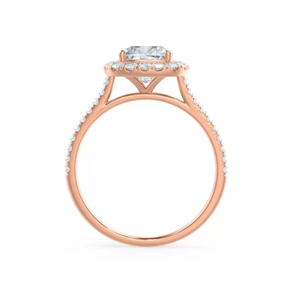 VIOLETTE Cushion Lab Diamond 18k Rose Gold Halo - Image 2