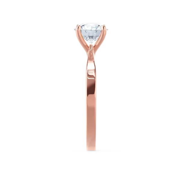 LOTTIE Round Lab Diamond 4 Claw Solitaire 18k Rose Gold - Image 3