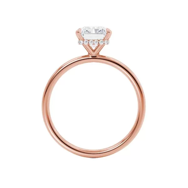 PARIS Radiant Lab Diamond 18k Rose Gold Hidden Halo Solitaire - Image 3