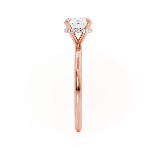 PARIS Round Lab Diamond 18k Rose Gold Hidden Halo - Image 3