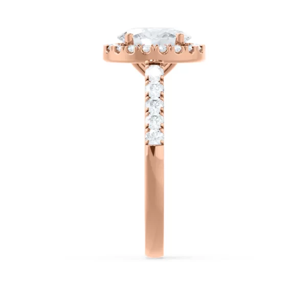 ROSA Oval Lab Diamond 18k Rose Gold Halo - Image 4