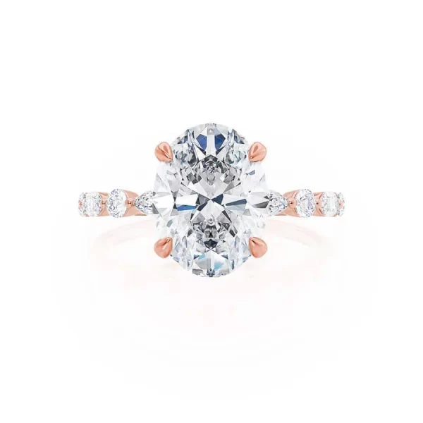 ALLURE Oval Lab Diamond 18k Rose Gold Scatter Ring - Image 2