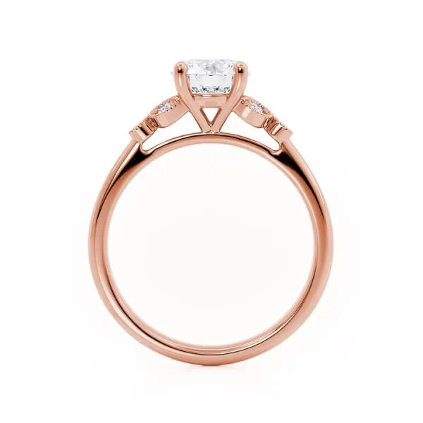 DELILAH Round Lab Diamond 18k Rose Gold Shoulder Set Ring - Image 4