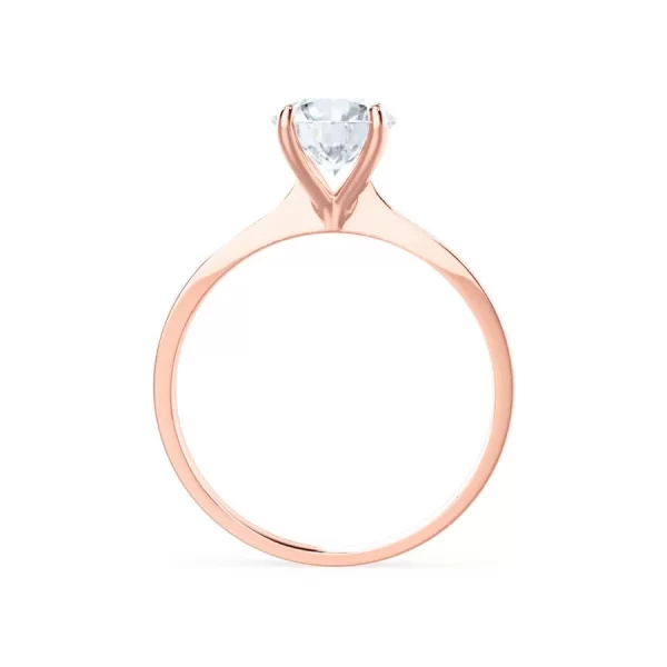 LOTTIE Round Lab Diamond 4 Claw Solitaire 18k Rose Gold - Image 4