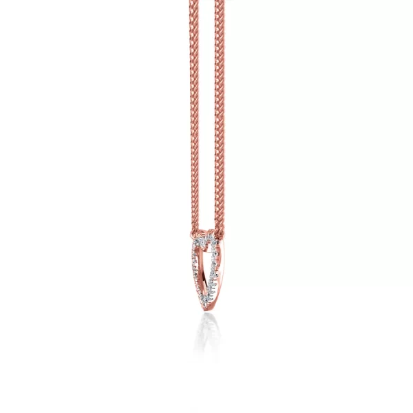 ARMELLE Heart Lab Diamond Necklace 14K/18k Rose Gold - Image 3