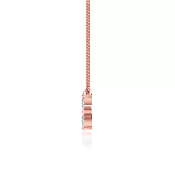 MYLA Marquise Flower Lab Diamond Necklace 14k/18k Rose Gold - Image 3