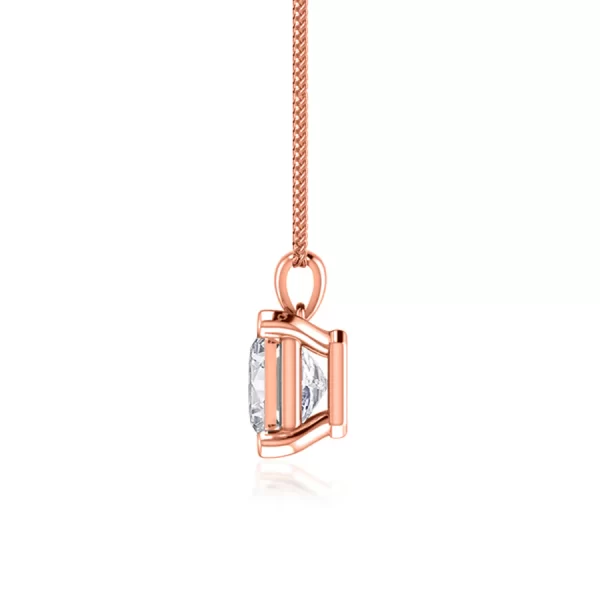 LOLA Asscher Cut Lab Diamond 4 Claw Pendant 14k/18k Rose Gold - Image 3