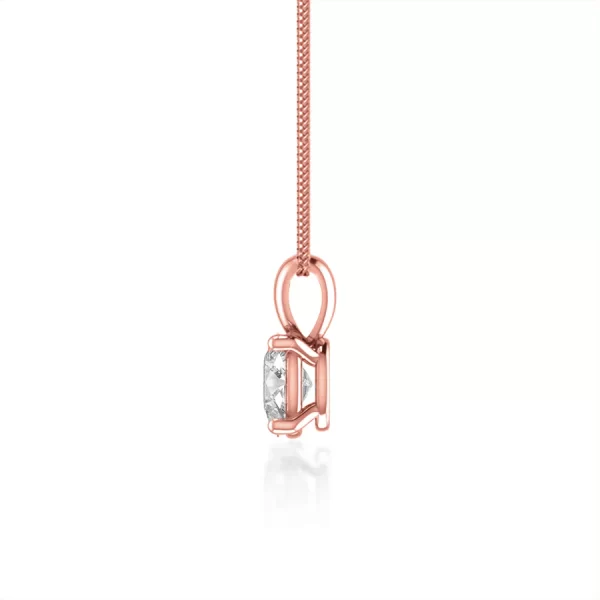 LILA Oval Lab Diamond 4 Claw Drop Pendant 14k/18k Rose Gold - Image 3