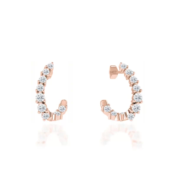 MIA Loop Lab Diamond Earrings 14k/18k Rose Gold - Image 3