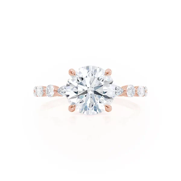 ALLURE Round Lab Diamond 18k Rose Gold Scatter Ring - Image 2