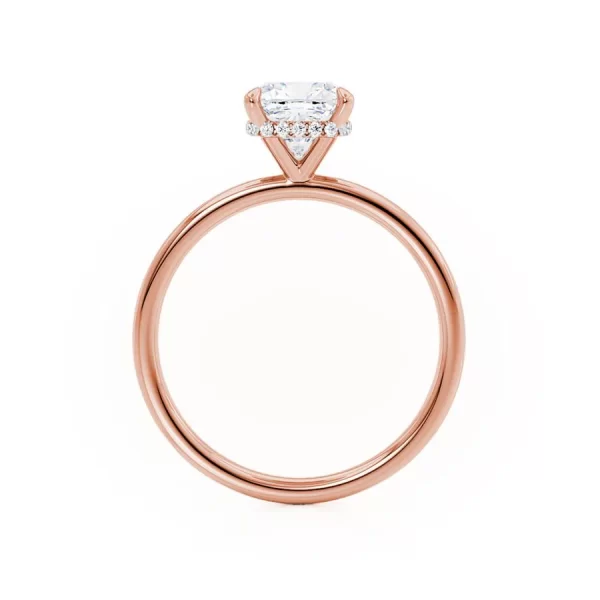 PARIS Cushion Lab Diamond 18k Rose Gold Hidden Halo - Image 3