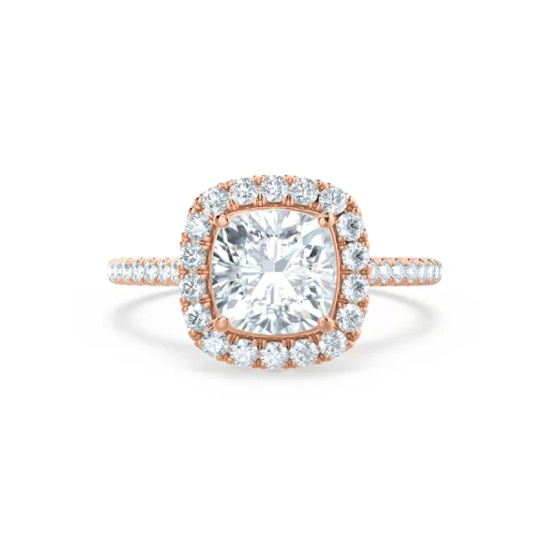 VIOLETTE Cushion Lab Diamond 18k Rose Gold Halo - Image 4