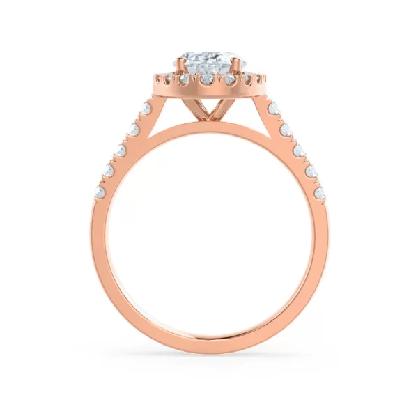 ROSA Oval Lab Diamond 18k Rose Gold Halo - Image 3