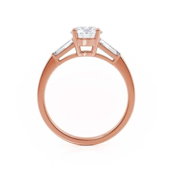 LOVETTA Round & Baguette Lab Diamond 18k Rose Gold Trilogy - Image 3