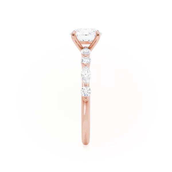 ALLURE Oval Lab Diamond 18k Rose Gold Scatter Ring - Image 3