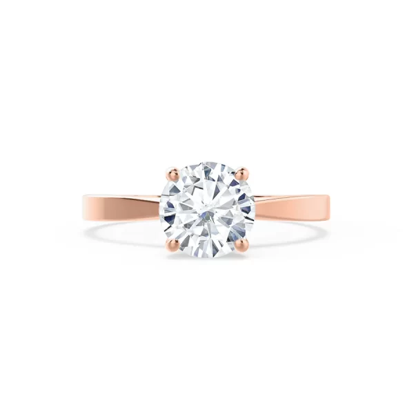 LOTTIE Round Lab Diamond 4 Claw Solitaire 18k Rose Gold - Image 2