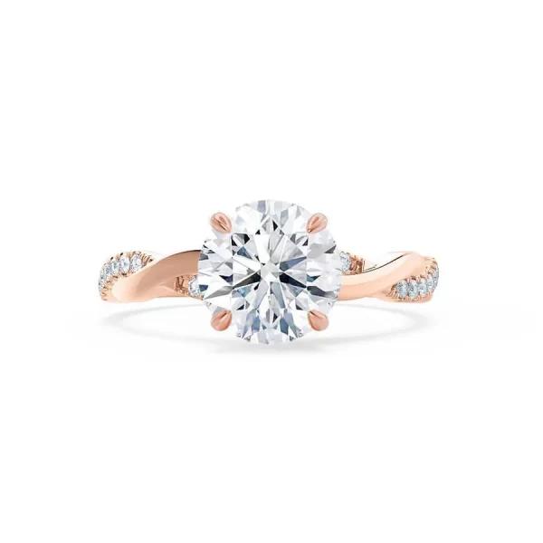 EDEN Moissanite & Diamond 18k Rose Gold Vine Solitaire - Image 4