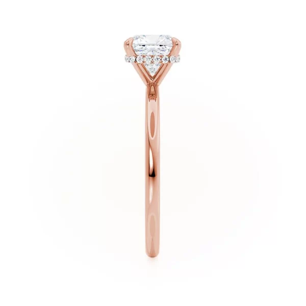 PARIS Cushion Lab Diamond 18k Rose Gold Hidden Halo - Image 4