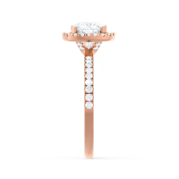 CASEADA Cushion Lab Diamond 18k Rose Gold Halo - Image 4