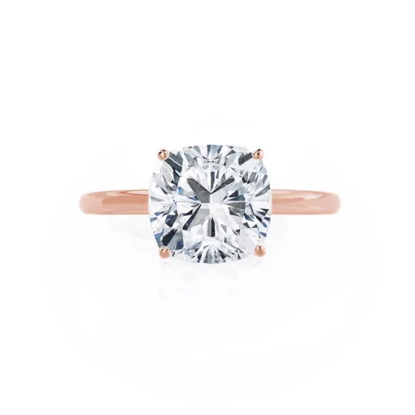 LULU Cushion Lab Diamond 18k Rose Gold Petite Solitaire - Image 4