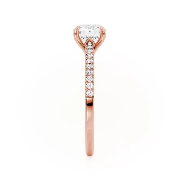 CATALINA Round Lab Diamond 18k Rose Gold Shoulder Set Ring - Image 4