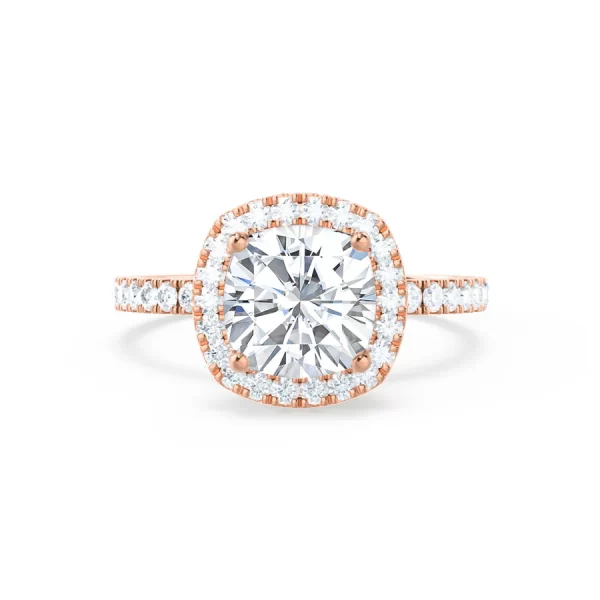 CASEADA Cushion Lab Diamond 18k Rose Gold Halo - Image 2