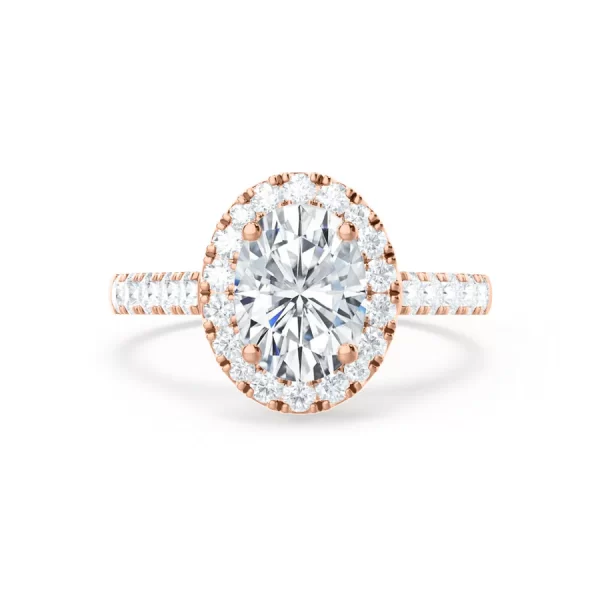 ROSA Oval Lab Diamond 18k Rose Gold Halo - Image 2