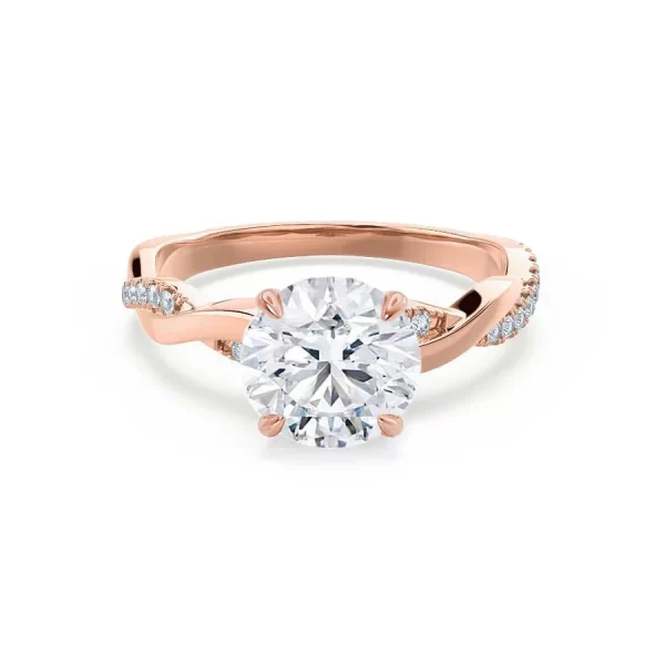 EDEN Moissanite & Diamond 18k Rose Gold Vine Solitaire