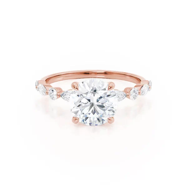 ALLURE Round Lab Diamond 18k Rose Gold Scatter Ring