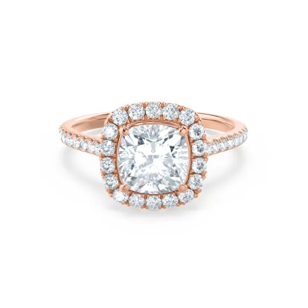 VIOLETTE Cushion Lab Diamond 18k Rose Gold Halo