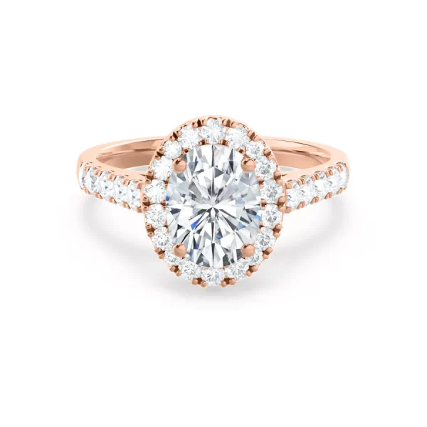 ROSA Oval Lab Diamond 18k Rose Gold Halo