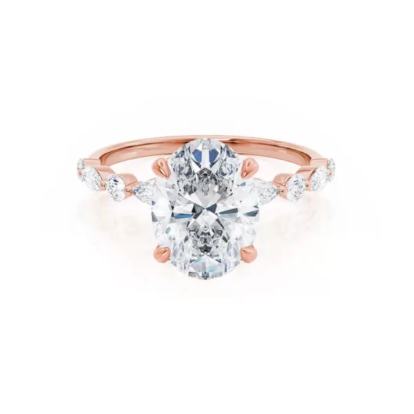 ALLURE Oval Lab Diamond 18k Rose Gold Scatter Ring