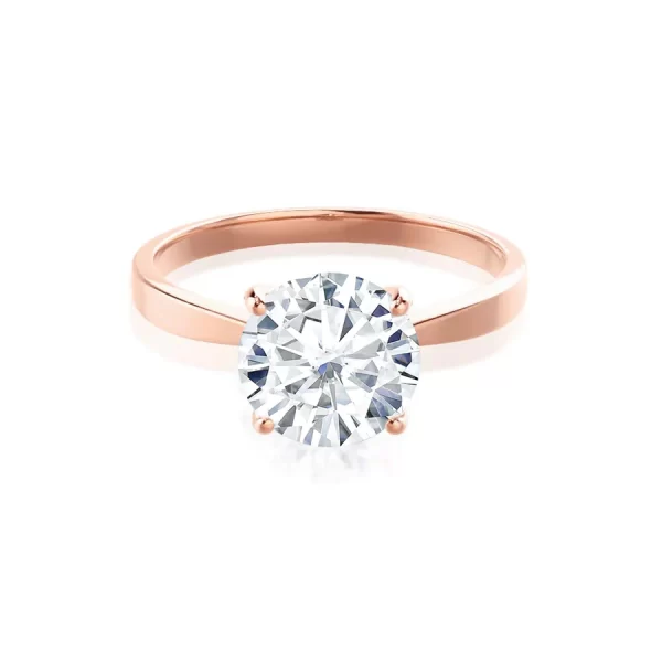 LOTTIE Round Lab Diamond 4 Claw Solitaire 18k Rose Gold