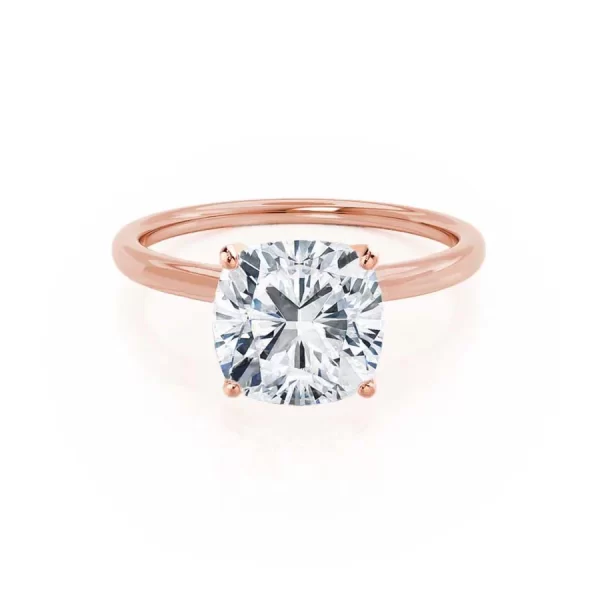 LULU Cushion Lab Diamond 18k Rose Gold Petite Solitaire