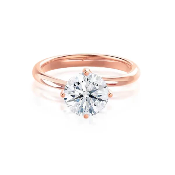 ANNORA Round Lab Diamond 18k Rose Gold Twist Solitaire Ring