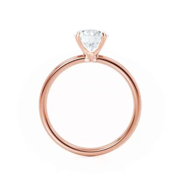 LULU Oval Lab Diamond 18k Rose Gold Petite Solitaire - Image 3