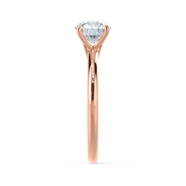 GRACE Round Lab Diamond 18K Rose Gold Solitaire Ring - Image 4