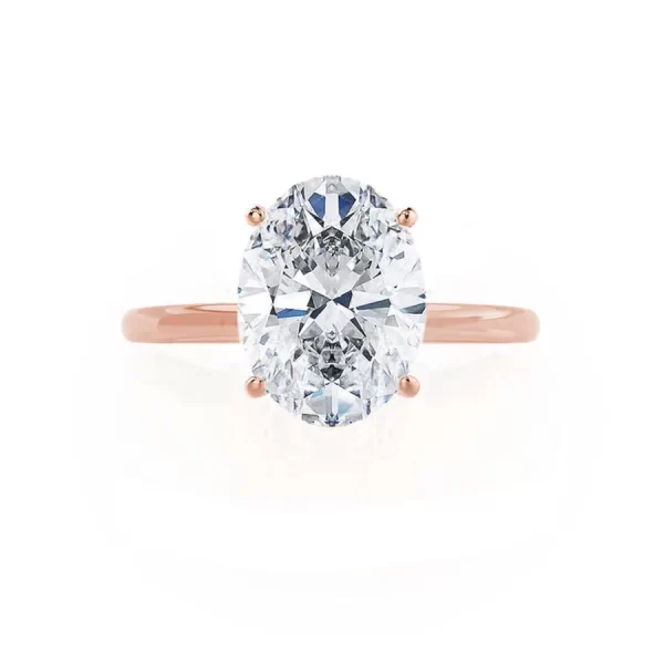 LULU Oval Lab Diamond 18k Rose Gold Petite Solitaire - Image 2