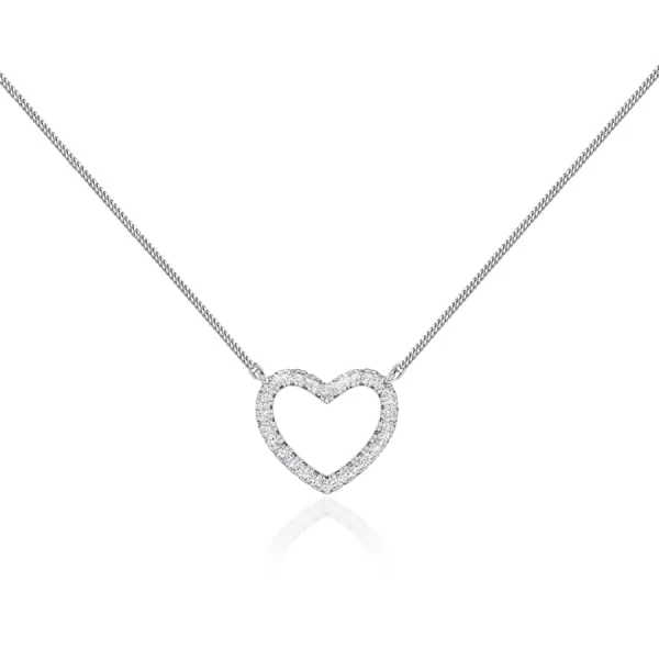 ARMELLE Heart Lab Diamond Necklace 14K/18k White Gold