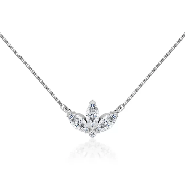 LENA Marquise Petal Lab Diamond Necklace 14k/18k White Gold