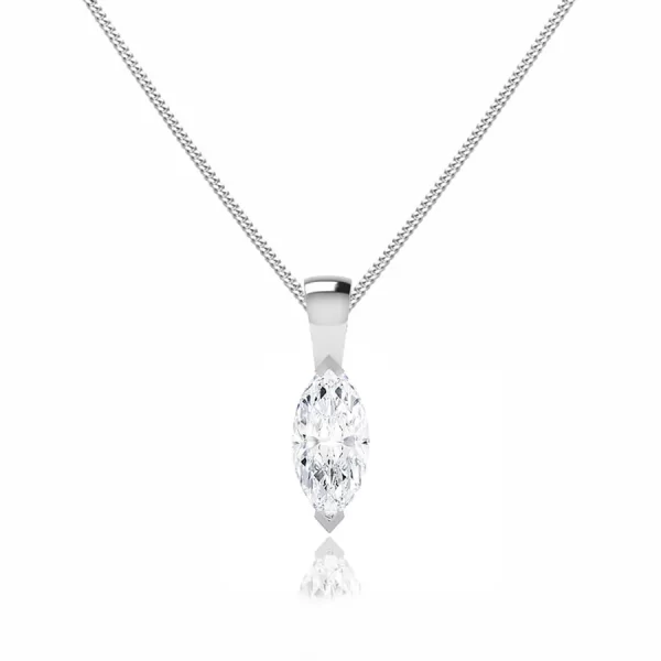TALULLA Marquise Lab Diamond 2 Claw Pendant 14k/18k White Gold